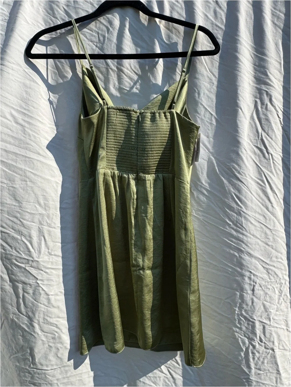 Aritzia Sunday Best Spencer Satin Mini Dress -  Small - Green